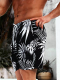 Pocketed Tropical All Over Print Swim Trunks