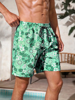 Floral Print Non Stretch Pocket Swim Trunks