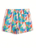 Tie Dye Print Swim Trunks