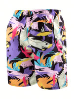 Colorful Allover Print Swim Shorts