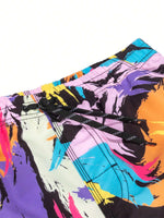 Colorful Allover Print Swim Shorts