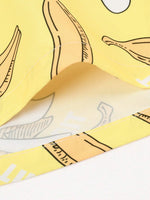 Banana Print Drawstring Waist Swim Shorts
