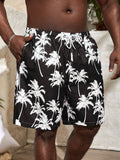 Coconut Tree Print Beach Shorts
