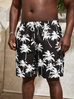 Coconut Tree Print Beach Shorts