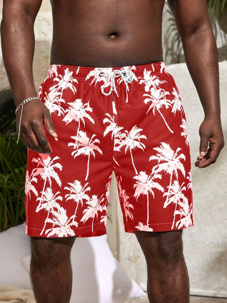 Coconut Tree Print Beach Shorts