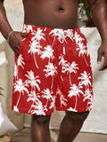 Coconut Tree Print Beach Shorts