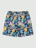 Floral Print Non Stretch Swim Trunks