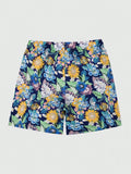 Floral Print Non Stretch Swim Trunks