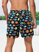 Fish Printed Swim Trunks