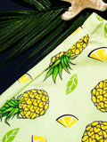 Printed Drawstring Waist Pocket Swim Trunks