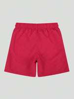 Plain Non Stretch Waist Swim Trunks With Pocket