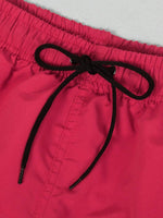 Plain Non Stretch Waist Swim Trunks With Pocket