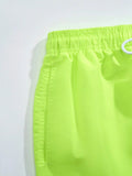 Plain Solid Drawstring Swim Trunks