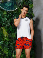 Drawstring Waist Slant Pocket Beach Shorts