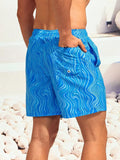 Striped Patched Waist Swim Trunks