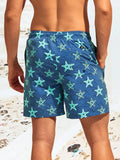 Printed Letter Patched Waist Swim Trunks