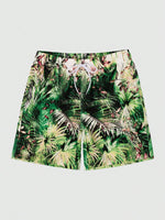 Printed Waist Swim Trunks