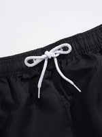 Plain Solid Drawstring Swim Trunks