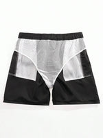 Plain Solid Drawstring Swim Trunks