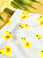 Duck Print Drawstring Waist Shorts