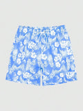 Tropical Paradise Print Swim Trunks