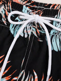 Drawstring Printed Swim Trunks