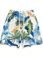 Woven Fabric Drawstring Swim Trunks