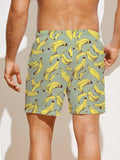 Allover Banana Print Beach Shorts