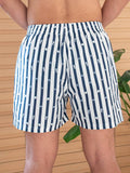 Striped Seahorse Print Swim Shorts