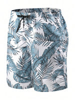 Tropical All Over Print Drawstring Shorts