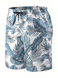 Tropical All Over Print Drawstring Shorts