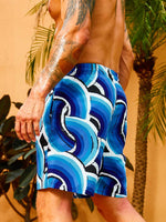 Allover Geo Print Swim Shorts