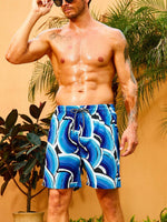 Allover Geo Print Swim Shorts