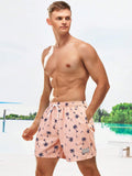 Coconut Tree Print 2 In 1 Shorts