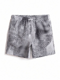 Allover Print Beach Shorts With Pocket