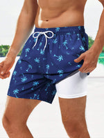 Coconut Tree Print 2 In 1 Shorts