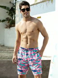 Shark Print Drawstring Swim Trunks