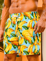 Banana Printed Swim Trunks