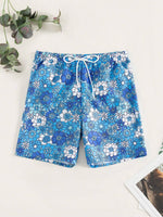 Floral Printed Non Stretch Swim Trunks