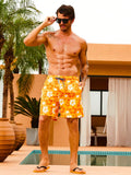 Flower Patterned Waist Swim Trunks