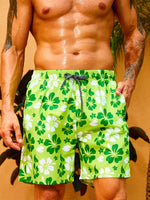 Flower Patterned Waist Swim Trunks