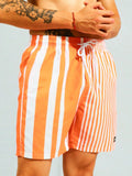 Striped Patterned Drawstring Swim Shorts