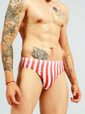 Striped Print Swim Brief