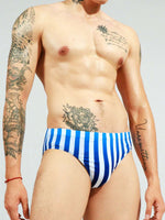 Striped Print Swim Brief