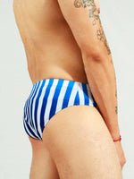 Striped Print Swim Brief