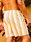 Comfortable Striped Print Swim Shorts