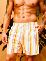 Comfortable Striped Print Swim Shorts