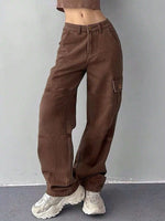 Plain Pocket Cargo Jeans