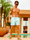 Allover Print Swim Trunks With Pocket