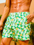 Floral Printed Drawstring Swim Trunks